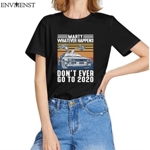 Unisex Kpop White T-shirt Men female Marty Whatever Happens Don't Ever Go To 2020 Women Clothes Summer Kawaii T Shirt Women Tops