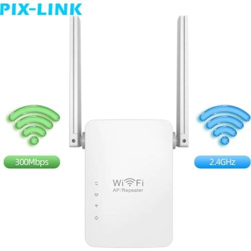PIXLINK Wireless WiFi Range Extender Booster 300Mbps Wi-Fi Repeater Network Router 2 Antennas Signal Wsp Easy Setup WR13
