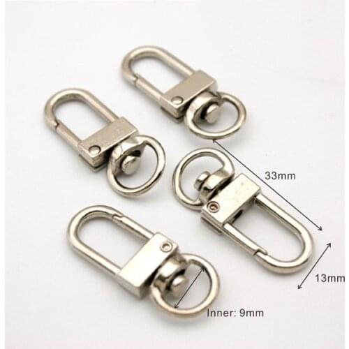 20pcs Metal Silver Snap Key Ring Swivel Lobster Claw D Clasp Hooks Clips dog buckleFor Bag Keychain rings Making DIY Accessories