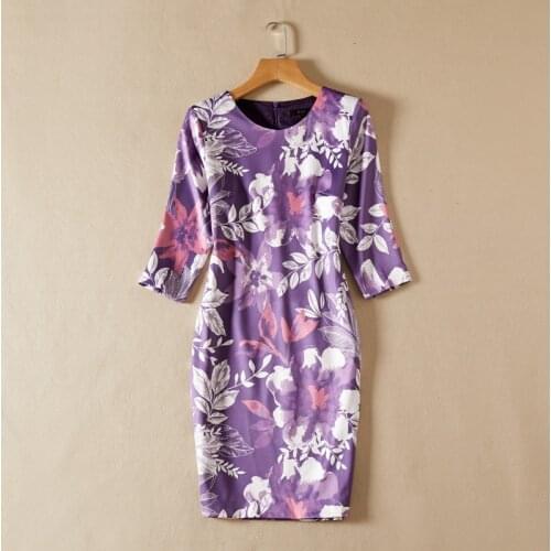 Europe Style Woman Clothes 2021 Spring Designers Floral Print Runway Dress Elegant Office Lady Pencil Festa Party Vestidos