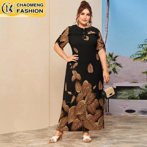 Elegant Fashion Printed Vestido De Mujer Plus Size High Quality Summer Bohemian Clothing America Europe Africa Women Beach Dress