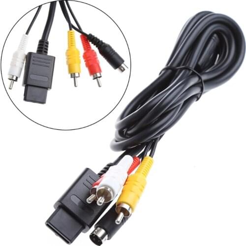 1.8M/6FT Multifunction AV TV S-Video Cable For Nintendo Gamecube 64 SNES NGC N64 37MC