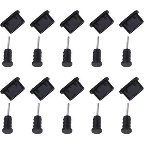 10 Pairs=20Pcs USB Type C Anti Dust Protect Cover Silicon Port Plug Cover Type-C Interface Dust Plug