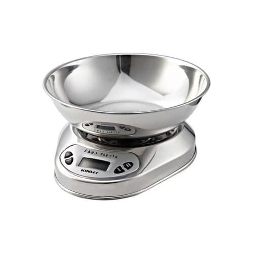 2019 hot new electronic stainless steel kitchen scale weight 5kg/1g electronic portable stainless steel bowl scale baking scale