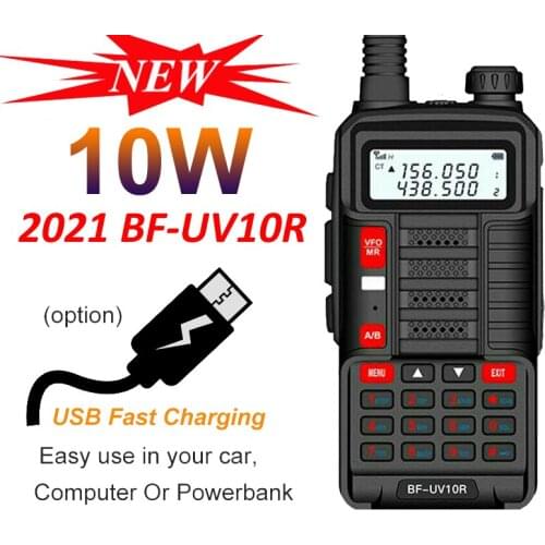 2021 Baofeng UV-10R Professional Walkie Talkies High Power 10W Dual Band 2 Way CB Ham Radio HF Transceiver VHF UHF BF-UV10R New