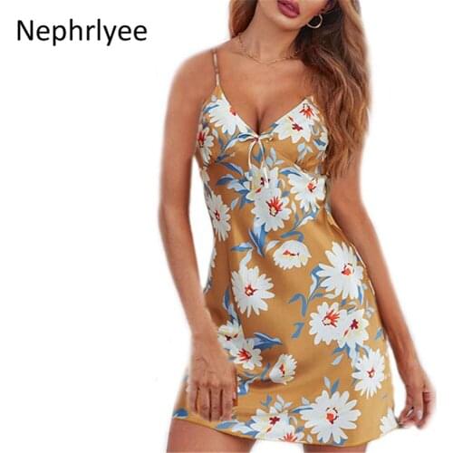 2021 New Arrival Nightgowns Summer Sexy Sleepwar For Women Deep V Imitation Silk Night Dress Female Nightwear Homewear SLP291