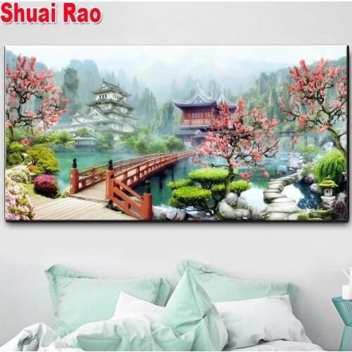 5 d diamond painting landscape 3d diy handmade,full square round diamond embroidery rhinestones tree cross stitch kits