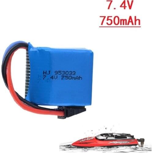 953033 7.4V 750mAh Lipo battery For UDI 001 UDI001 UDI901 Huanqi 960 Remote control boat speedboat With SM-4P Plug upgrade