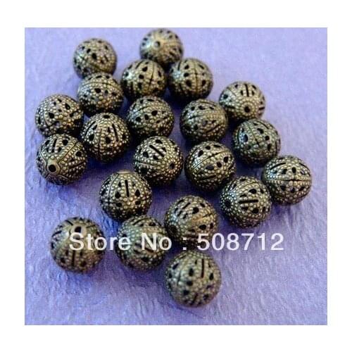 Free shipping!!!!! wholesale 500pcs 10mm ANTIQUE BRONZE FILIGREE BEADS/End Spacer Beads 4mm