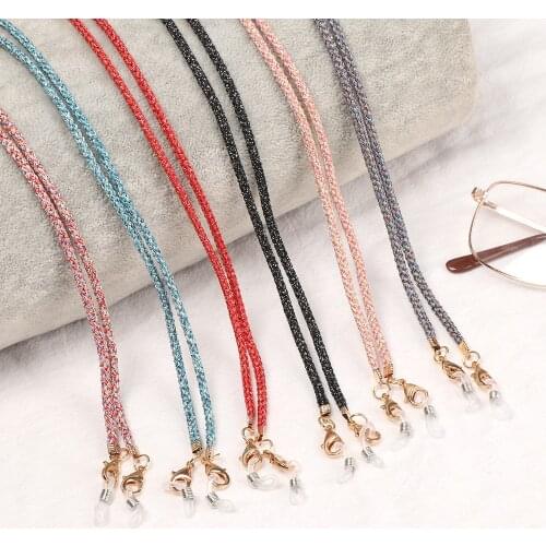 70cm Colorful Glasses Chains with Clips Lightweight Anti-lost Non-Slip Mask Holder Hanging Strap Outdoor Sports Accessories