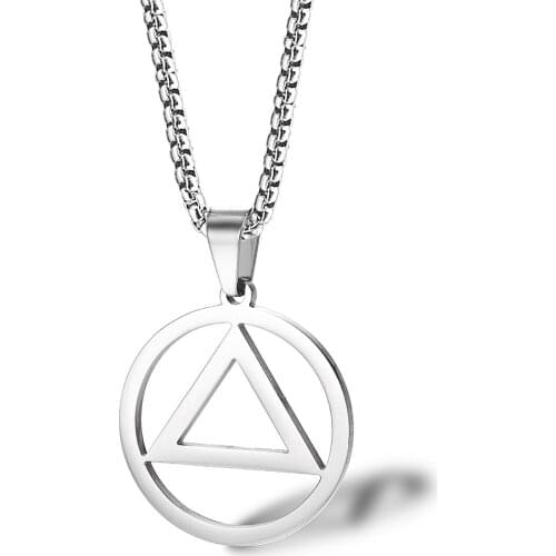 Fashion Eminem Triangle Men Pendant Necklace Hip hop Rock Street Culture Silver Color Chain Link Necklace Fashion Man Jewelry