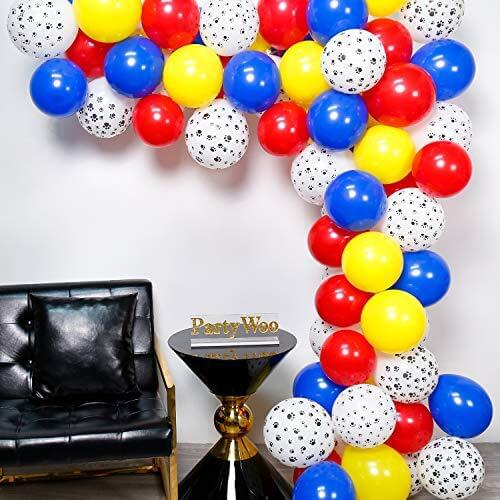 1 Set Dog Paw Balloon Garland Blue Red Yellow Ballons Chain Paw Print Balloons Arch for Kids Dog Birthday Party Decor Supplies