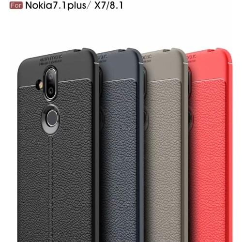 Luxury Phone TPU Silicone Imitation Leather Cover For Nokia 8.1 3.1 5.1 7.1 2.1 7 Plus X6 6 8 5 2 3 Cover For Nokia7 Plus Case