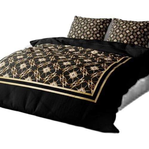 Gold Deco 3d Design Bedding Set Adult Duvet Cover Sets Bedclothes Bed Queen Size City Twin Comforter Bedding Set