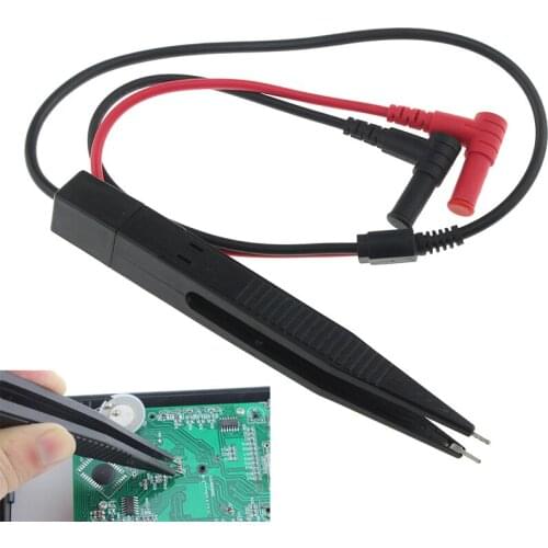 SMD Chip Component LCR Testing Tool Multimeter Pen Tester Probe Lead Tweezer IC Capacitance Inductors Table Probe Lead Tweezer