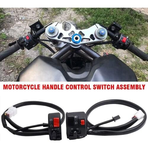 Mayitr 1set Motorcycle 22mm Handlebar Control Switch Headlight Turn Signal Horn Start Switch Assembly Set DIY Repair Accessories