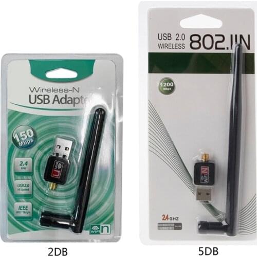 T8WC Mini USB Wifi Adapter 150Mbps 2dB 5dB Antenna Network Lan Card PC Wi-fi Receiver Wireless 802.11b/n/g High Speed Wifi