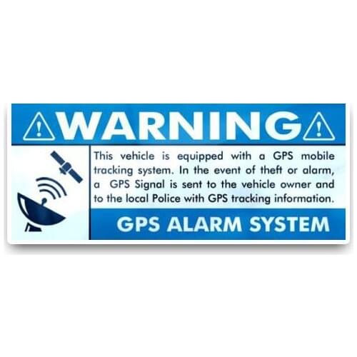 New Funnyg Car Sticker GPS Warning Blue Smart Car Decals Vinyl Car Window Scratches PVC 12cm*5cm