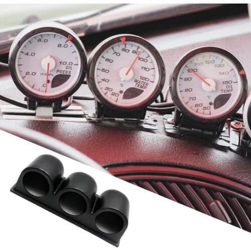 General Glossy Black Triple Gauge Pod Mount Dash Cover 6cm 3 Holes Meter Panel Bracket for Vehicles