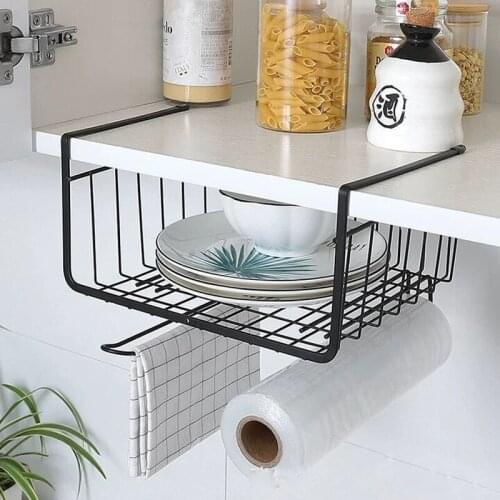 Cabinet Hanging Basket Rack Metal Products Kitchen Shelf Storage Iron Cupboard Hook Hanger
