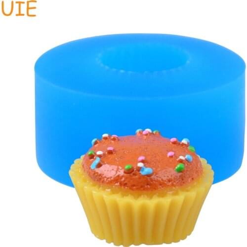 GYL542U 28mm 3D Cupcake Silicone Mold - Fondant Cake Decorating Tools Resin Polymer Clay, Candle, DIY Handmade, Soap, Food Safe