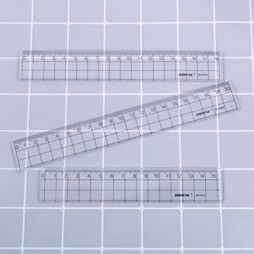 Transparent Plastic Straight Ruler Measurement Scale Tool Student School Supply