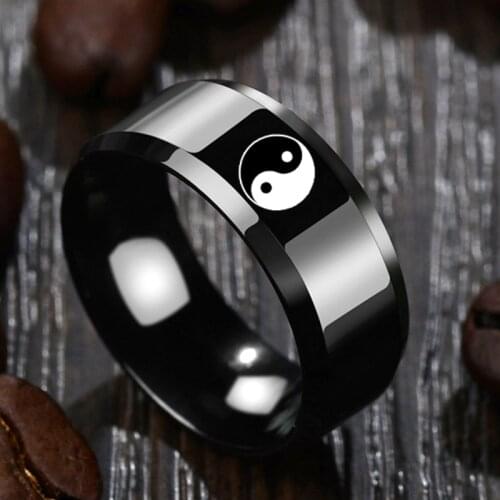 A Drop Shipping Fashion Jewelry For Men And Women Taoist Bagua Yin Yang Tai Chi Mens Ring Chinese Style Rings Couple, Amulet