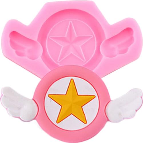 Five Pointed Star Silicone Mold Wings DIY Party Chocolate Fondant Molds Cupcake Topper Cake Decorating Tools Candy Resin Moulds