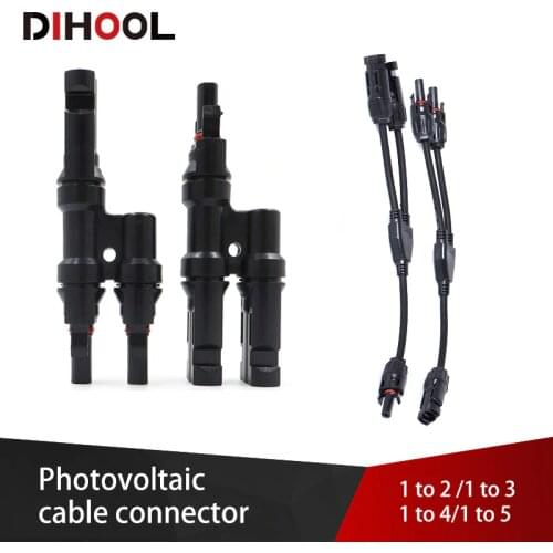 Solar Branch Connector T/Y Type Solar Cable Connector 2/3/4/5 Ways Wire Connector for Parallel Connection of Photovoltaic Panels