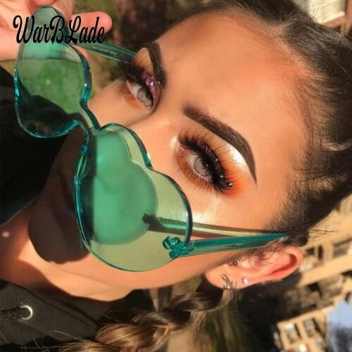 WarBLade 2018 New Hearts Shape Glasses Love Heart Sunglasses Women Rimless Frame Eyewears male Female Lolita Ladies Sun Glasses