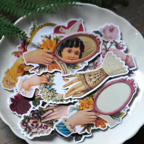 Vintage Lady Gesture Sticker DIY scrapbooking junk journal base collage mobile phone diary happy plan decoration sticker