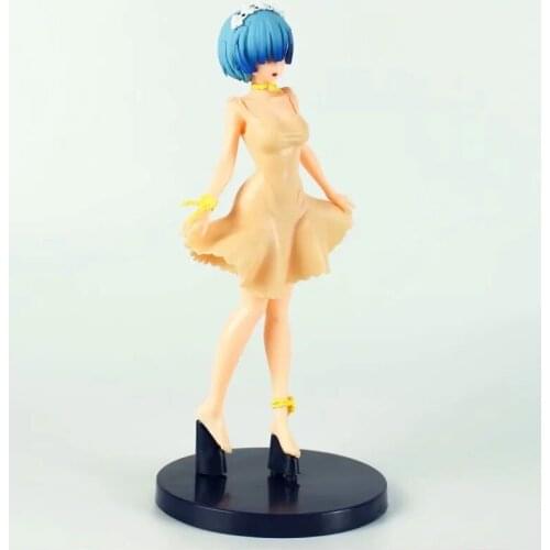 Japan Anime Re:Life In a Different World From Zero Rem Yellow Dress PVC Action Figure Figurine 23cm Toy Model Statue NEW NO BOX
