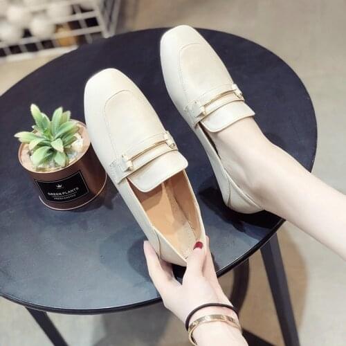 Zanpace Spring Women Boots 2020 Leather Ankle Boots High Heels Autumn Women Shoes Casual Flat with Boots Square Toe Black Boots