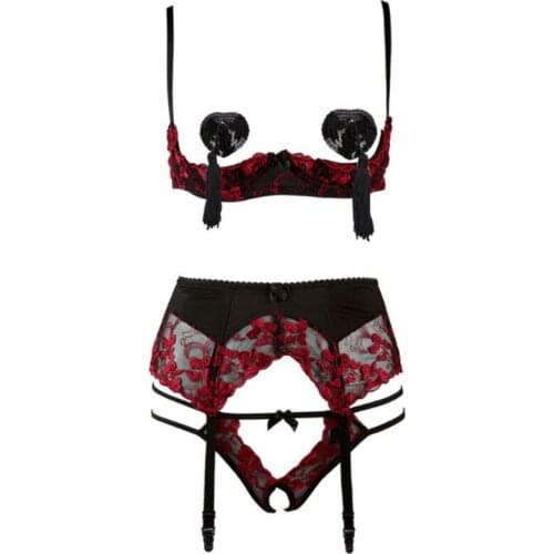 Women Push Up Bra Set Pure White C D E Cup Brassiere Temptation Bralette French Ultra-thin Underwear Sexy Lace Plus Size Hollow