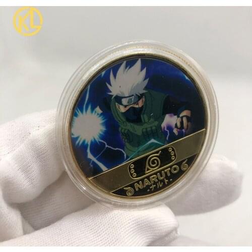 1pc Japan Anime Hatake Kakashi-N-A-R-U-T-O-Namikaze-Sasuke Yen Gold Banknote and Coin for classic childhood memory Collection