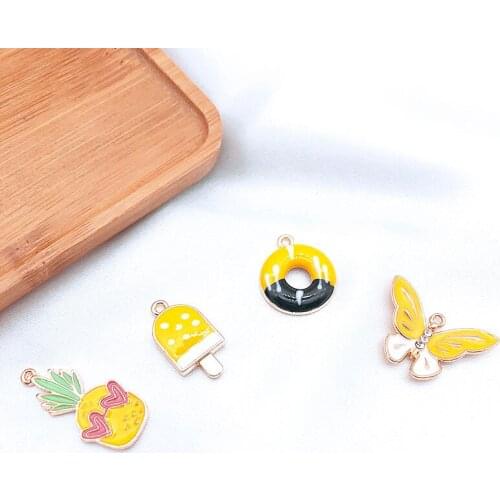 10pcs Chinese snack series jewelry accessories pendant DIY handmade alloy pendant hair accessories earrings pendant wholesale