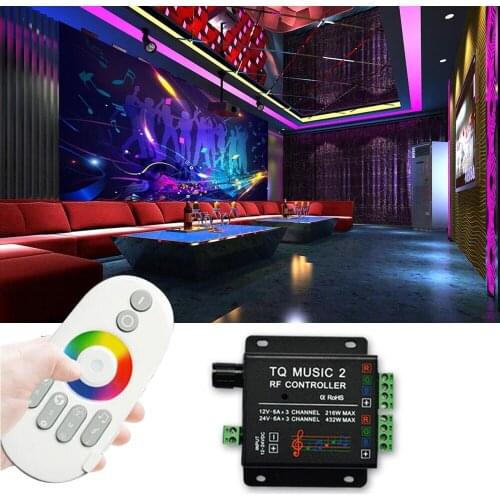 12-24V Wireless Touch Remote Controller LED Music Sound Controlled Controller Dimmer for RGB LED Strips Lights Decorative Club