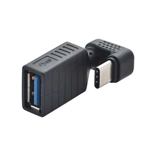 180 Degree Up & Down Angled Type-C USB-C OTG to USB 3.0 Female Adapter for Cell Phone & Tablet
