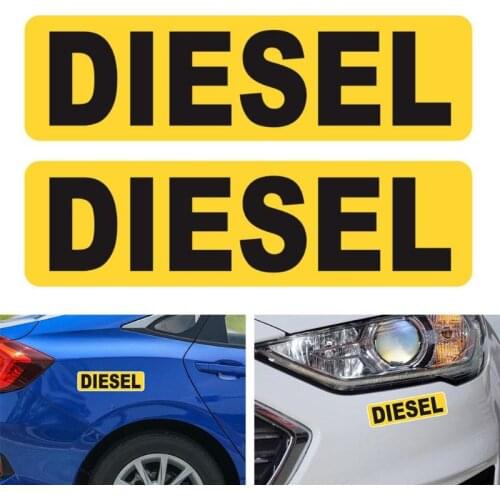 2pcs 3x10.6cm Reminder DIESEL Funny Retro Reflective Car Stickers Decals Auto Decoration Gold Color