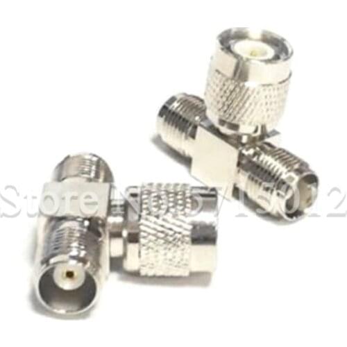 2pcs TNCKJK TNC Male Head Turn to Famale Plug Connector Converter T-shape Pure Copper Tee RF Antenna Adaptor