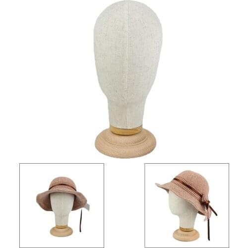 21'' Freestanding Canvas Wig Mannequin Hat Glasses Headset Stand Model Rack