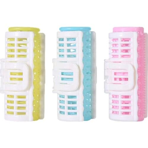 3x Plastic Double Layers Self-grip Hair Roller Salon DIY Curling Curlers Clamp