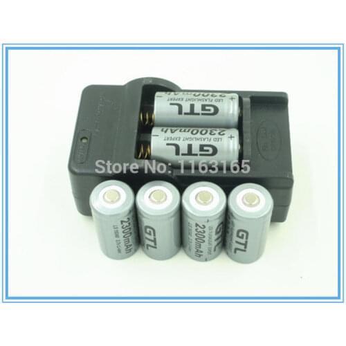 6x 2300mAh 16340 CR123A Rechargeable Li-ion Battery Gray For LED Flashlight + Travel Charger