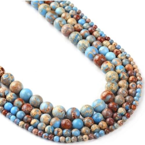 Wholesale Light Blue Jasper Round Loose Stone Beads For Jewelry Making DIY Women Charms Bracelets Necklace 4 6 8 10 mm 15 inch