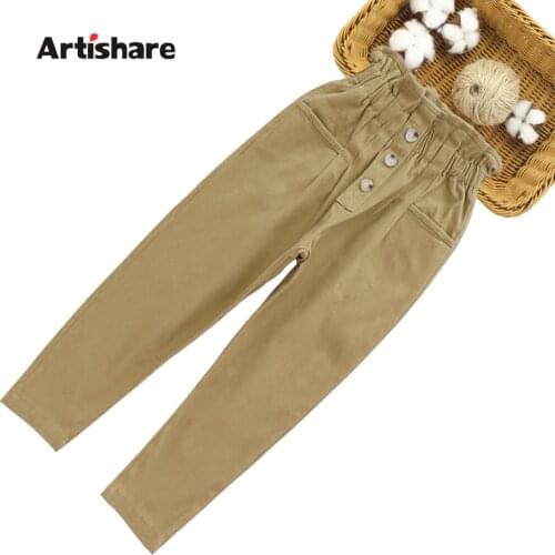 Pants For Girls High Waist Girls Trousers Casual Style Childrens Sweatpants Spring Autumn Kids Clothing 6 8 10 12 14
