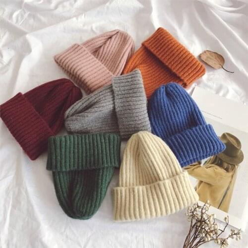 Children Candy Color Knitted Baby Boy Cap Warm Kids Baby Winter Hats For Kids Baby Girls Hat Casquette Baby Bonnet Wholesale