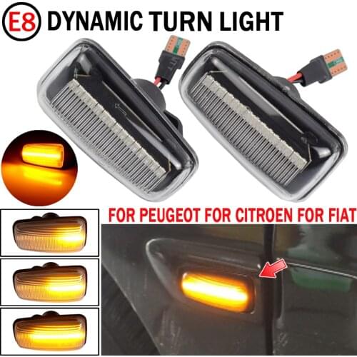 For Peugeot 36 406 806 EXPERT Citroen Jumpy Saxo Xantia LED Dynamic Car Blinker Side Marker Turn Signal Lights Lamp Accessories