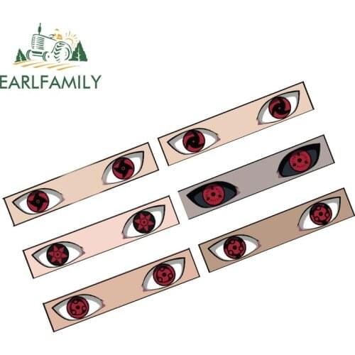 EARLFAMILY 13cm x 2.5cm for Sharingan Anime Ninja Eyes Car Stickers Vinyl Car Wrap Decals Anime Motorcycle Occlusion Scratch