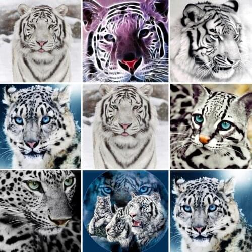 40/50/60 Diamond Painting Animal Tiger Leopard Full Square Drill 5D DIY Embroidery Animals Mosaic Sale Rhinestone Art Home Decor