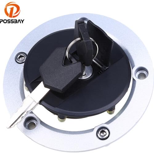 POSSBAY Motorcycle Fuel Tank Cap Cover Dirt Bike Scooter Gas Cap Key For Suzuki SV650 2003-2004 SV650S 2005-2008 V-Strom 2015